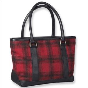 L.L.Bean Buffalo Print Purse Red